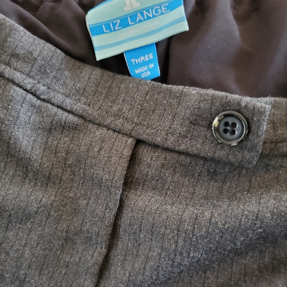 Pin Striped gray Maternity pants - Picture 2 of 6